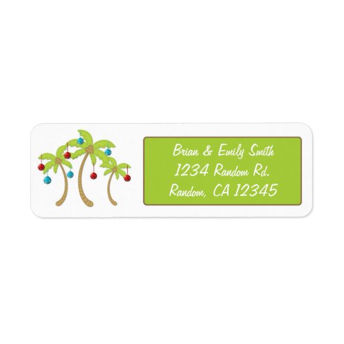 Christmas palm tree ornament return address labels