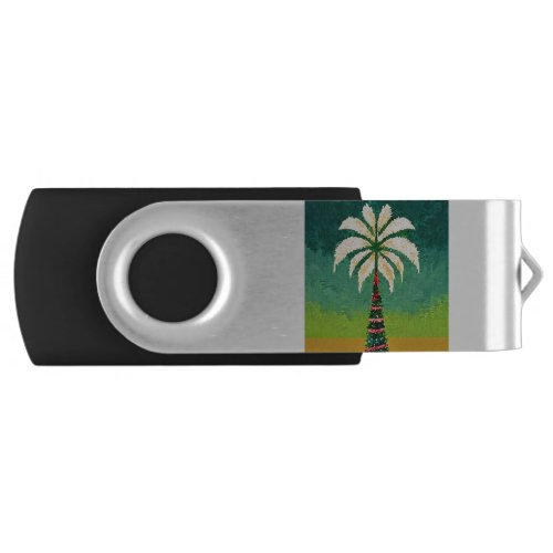 Christmas Palm Tree pixel impressionism abstract Flash Drive