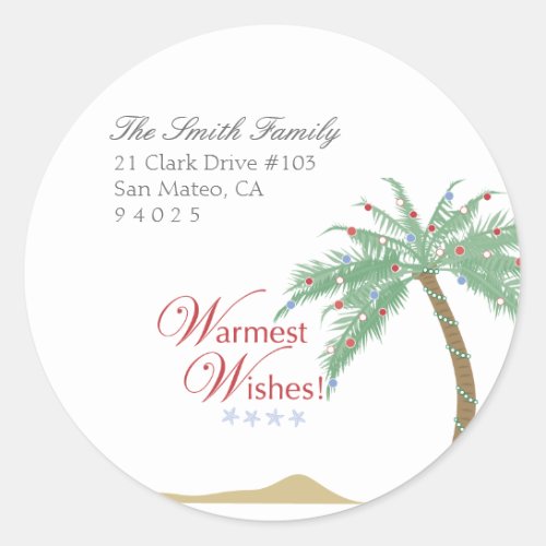 Christmas Palm Tree Return Address Labels