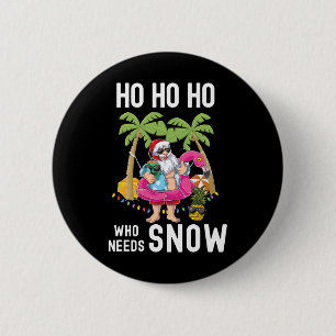 Christmas Palm Tree Santa Surfing Summer Beach Vac Button