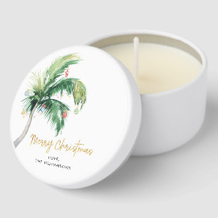 Christmas Palm Tree Script Family Mini Candle Favors