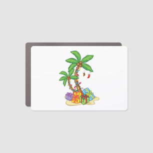Christmas Palm Tree Tropical Xmas Coconut Lights Car Magnet