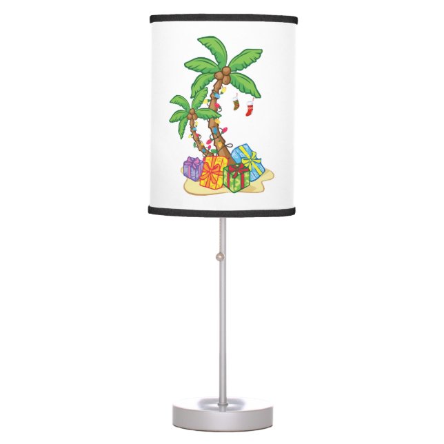 Christmas Palm Tree Tropical Xmas Coconut Lights Table Lamp (Front)