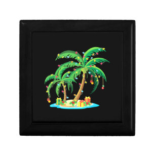 Christmas Palm Tree Tropical Xmas Gift Coconut Box