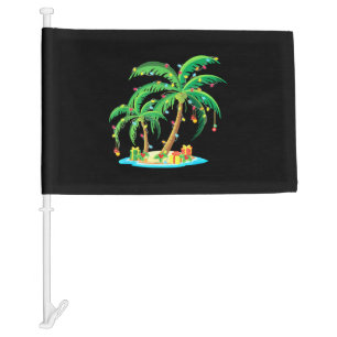 Christmas Palm Tree Tropical Xmas Gift Coconut Car Flag