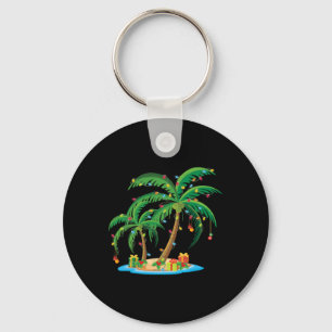 Christmas Palm Tree Tropical Xmas Gift Coconut Lig Keychain