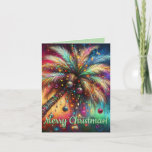 Christmas Palm Tree Tropicalcore Coastal Beach Holiday Card