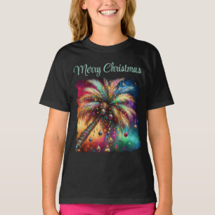 Christmas Palm Tree Tropicalcore Whimsycore Beach T-Shirt