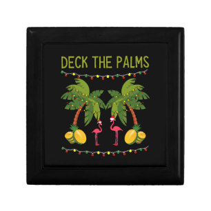 Christmas Palm Tree With Holiday Lights and Gift Box