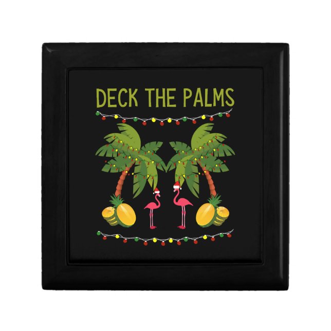 Christmas Palm Tree With Holiday Lights and Gift Box (Front)
