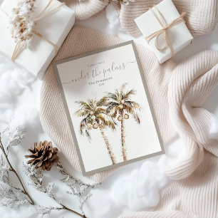 Christmas Palm Trees Coastal  Holiday Card