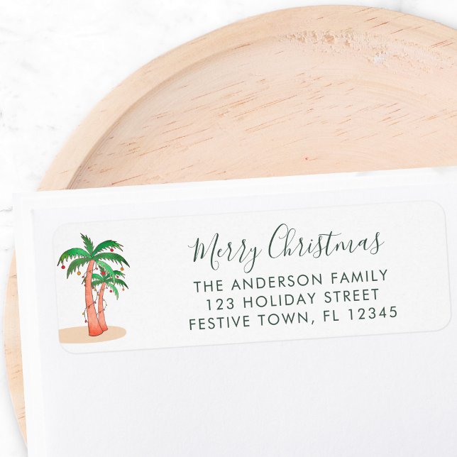 Christmas Palm Trees Return Address  Label (Creator Uploaded)