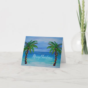 Christmas palm treess Holiday lights cards.