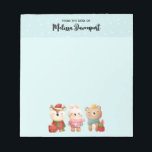 Christmas Pals - Reindeer, Bear & Rabbit Notepad<br><div class="desc">A notepad with a cute illustration featuring a bunny,  a bear and a deer all dressed in festive gear. Adorable and whimsical.</div>