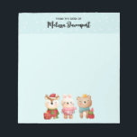 Christmas Pals - Reindeer, Bear & Rabbit Notepad<br><div class="desc">A notepad with a cute illustration featuring a bunny,  a bear and a deer all dressed in festive gear. Adorable and whimsical.</div>