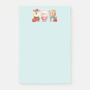 Christmas Pals - Reindeer, Bear & Rabbit Post-it Notes