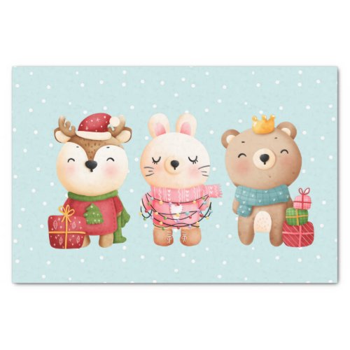 Christmas Pals _ Reindeer Bear  Rabbit Tissue Paper