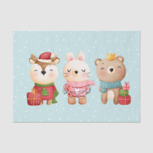 Christmas Pals - Reindeer, Bear & Rabbit Tissue Paper