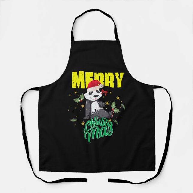 Christmas Panda Apron (Front)