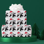 Christmas Panda Bear Personalized From Your Name Wrapping Paper<br><div class="desc">This cute Santa Panda Christmas wrapping paper is perfect for wrapping kids Christmas gifts. Customize who it is from in white on the red gift wrap. I like wild animals and a Christmas panda bear takes the cake wearing a red Santa hat!</div>