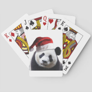 Christmas Panda Bear Poker Cards