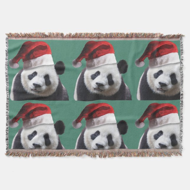 Christmas Panda Bear Throw Blanket (Front)