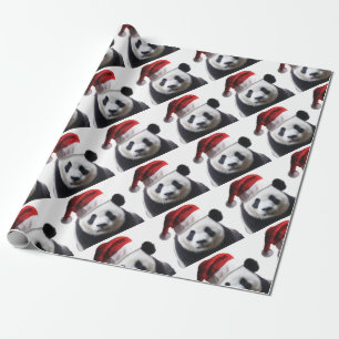 Christmas Panda Bear Wrapping Paper