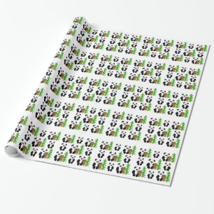 Christmas Panda Bears Wrapping Paper