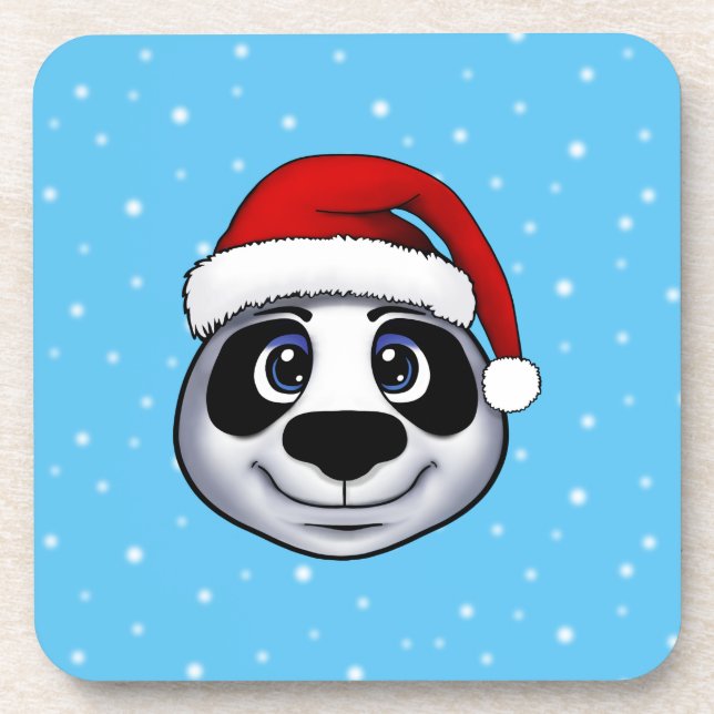 Christmas Panda Beverage Coaster (Front)