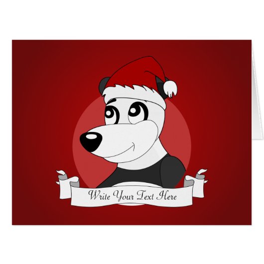Christmas panda cartoon cards (Front Horizontal)
