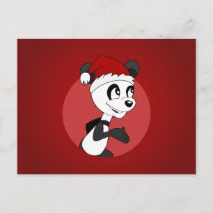 Christmas panda cartoon holiday postcard