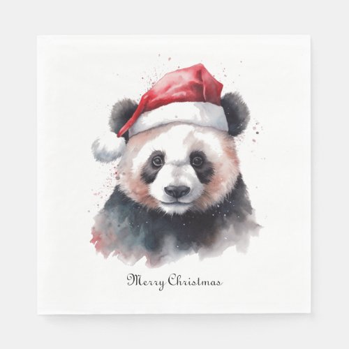 Christmas Panda customizable Napkins