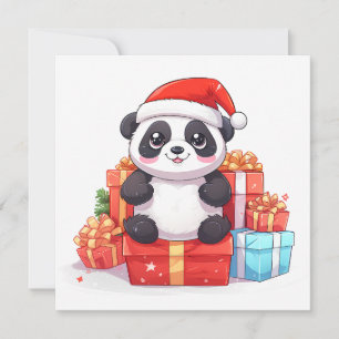 Christmas Panda Greeting Card