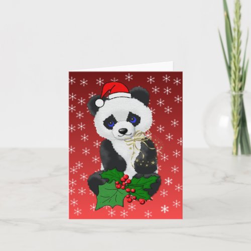 Christmas Panda Holiday Card