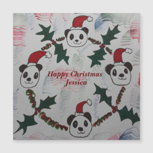 Christmas Panda Magnetic Card