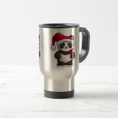 Christmas Panda Sticker Art TravelCommuter Mug