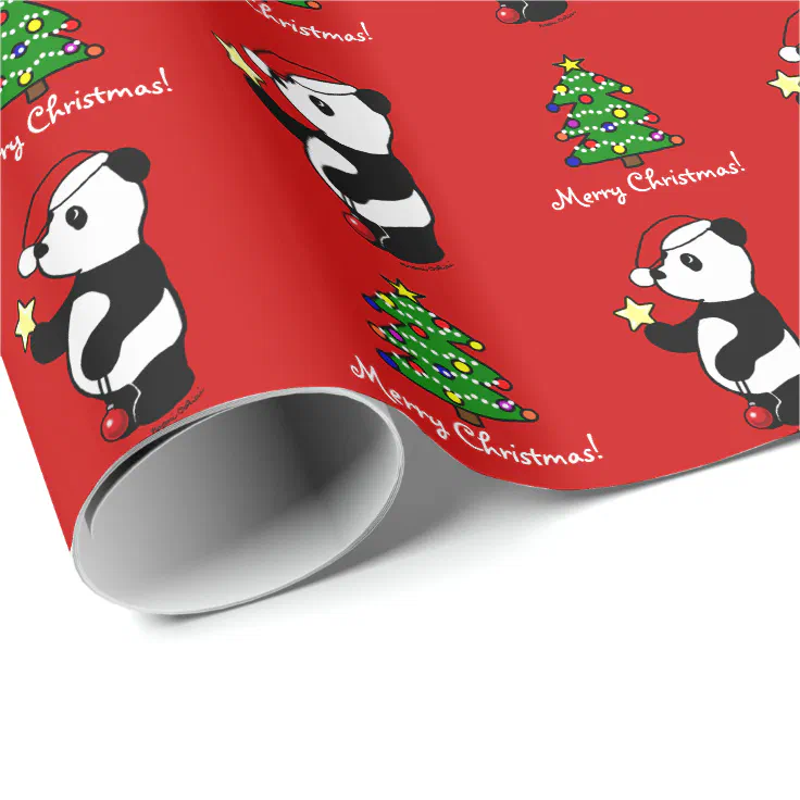 Panda Christmas Wrapping Paper 