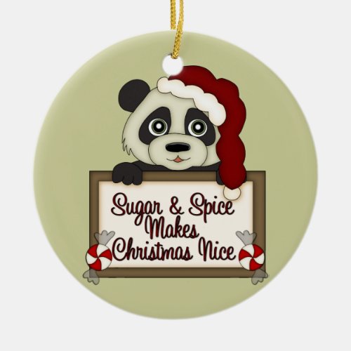 Christmas Panda Sugar and Spice Ornament