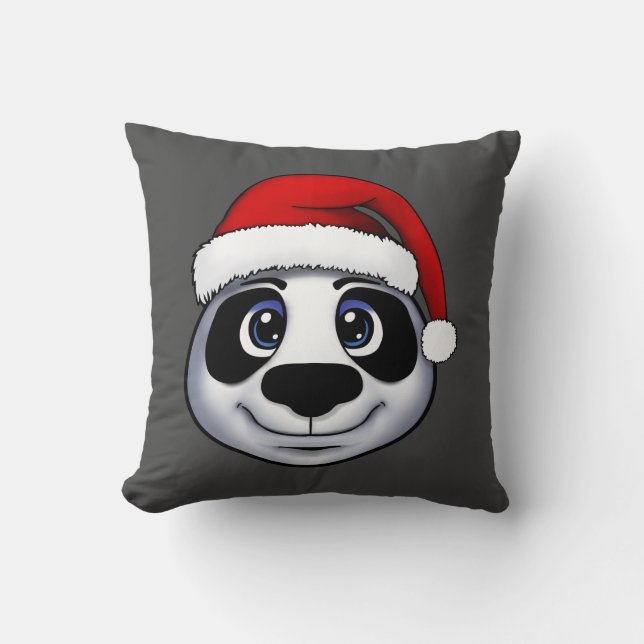 Christmas Panda Throw Pillow (Front)