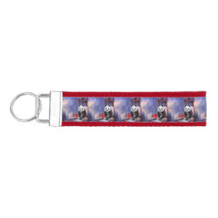 Christmas Panda Wrist Keychain