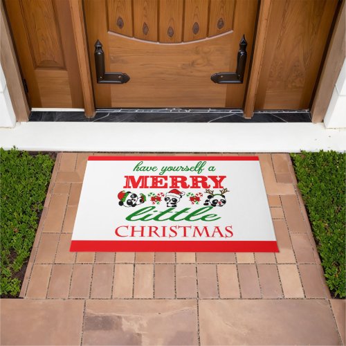 Christmas Pandas Doormat