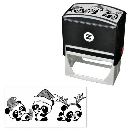 Christmas Pandas Self_inking Stamp