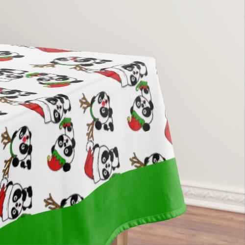 Christmas Pandas Tablecloth