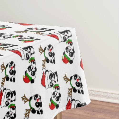 Christmas Pandas Tablecloth