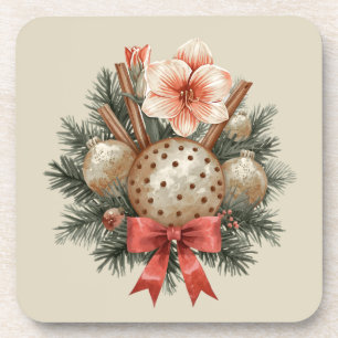 Christmas Panettone Arrangement Beverage Coaster