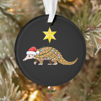 Christmas Pangolin Santa Hat Ornaments Star Xmas