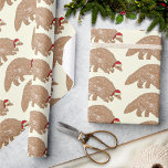 Christmas Pangolin Wearing a Santa Hat Wrapping Paper<br><div class="desc">Why not highlight the pangolin this christmas with this cute pangolin wearing a santa hat pattern holiday wrapping paper. Rare pangolin anteater, a critically endangered species due to illegal animal trafficking. This cute walking pangolin animal art in brown hues, shows the intricate body armour of the pangolin. An adorable Wildlife...</div>