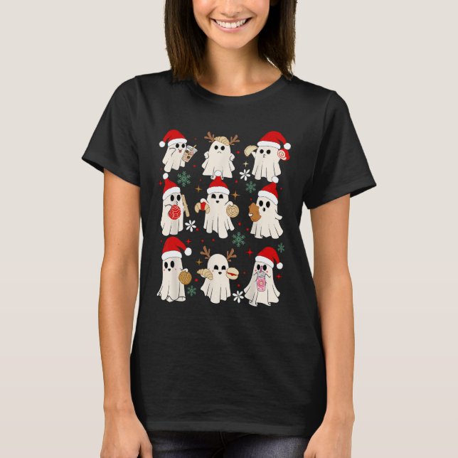 Christmas Pantasmas Ghost Santa Conchas  T-Shirt (Front)