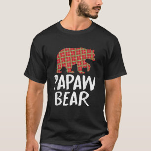 Christmas Papaw Bear Red Buffalo Plaid Xmas Falimy T-Shirt