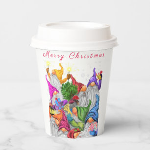 Christmas Paper Cups with Happy Gnome Party